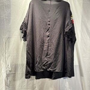 Unbranded Graphic Black T-Shirt No Size See Measurements In Photos Short Sleeve